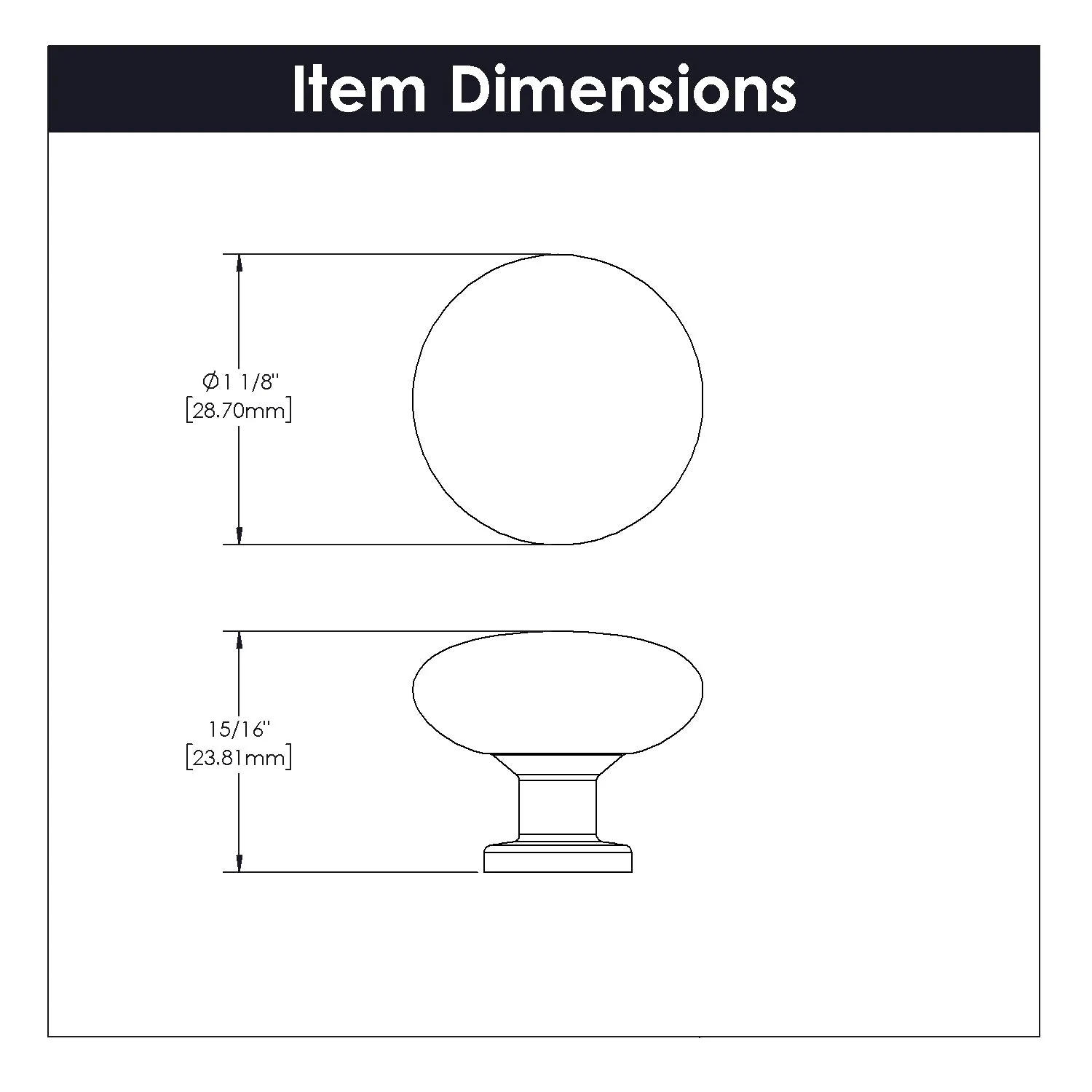 1-1/8 Inch Diameter Heritage Designs Transitional Knob (10-Pack)