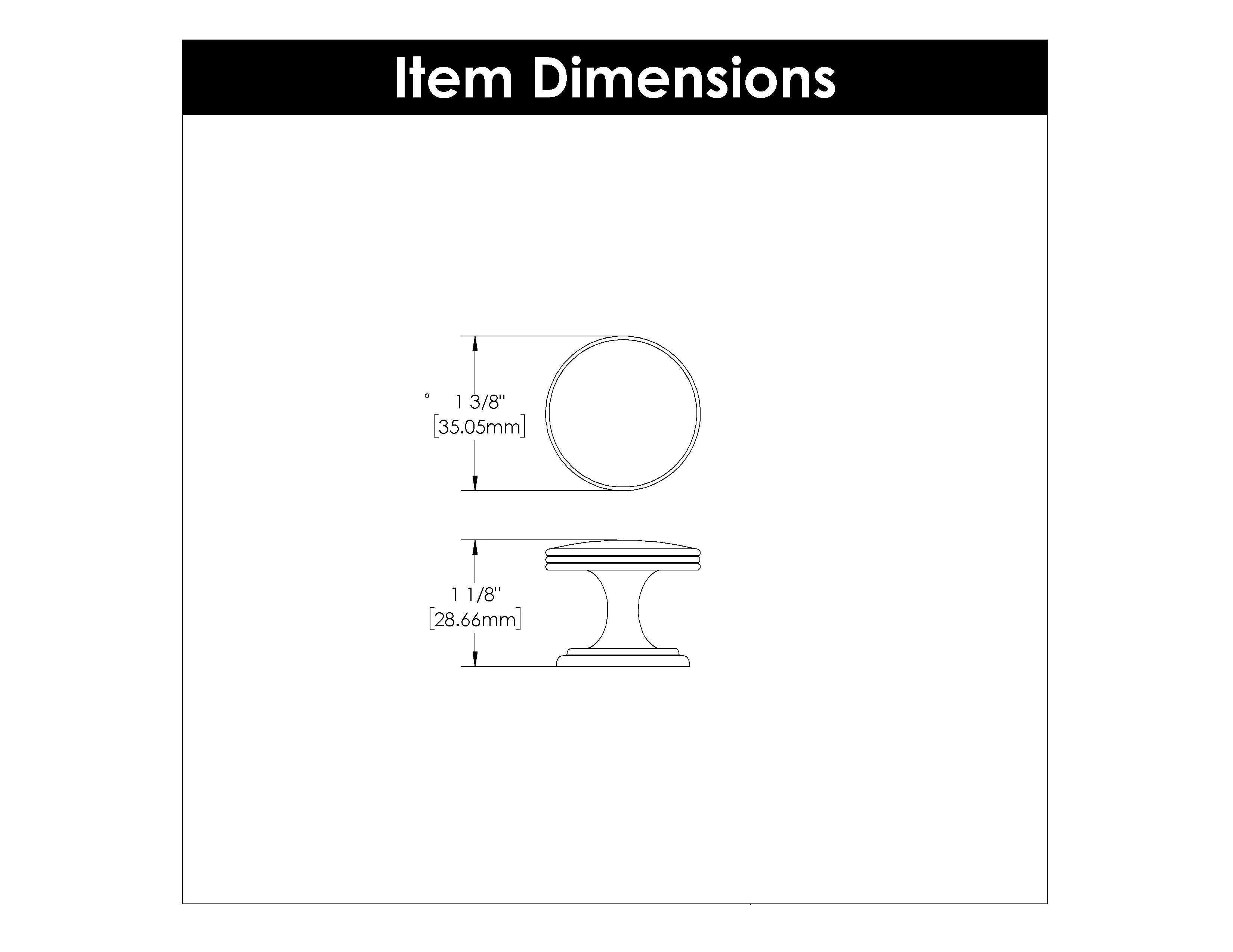 1-3/8 inch (35mm) American Diner Cabinet Knob