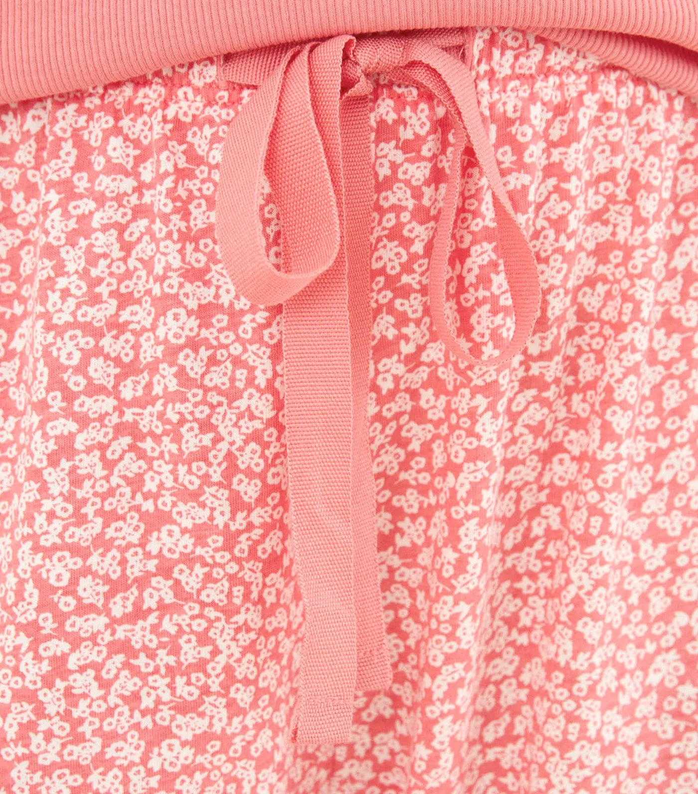 100% Short-Sleeved Multi-Flower Coral Cotton Pajamas