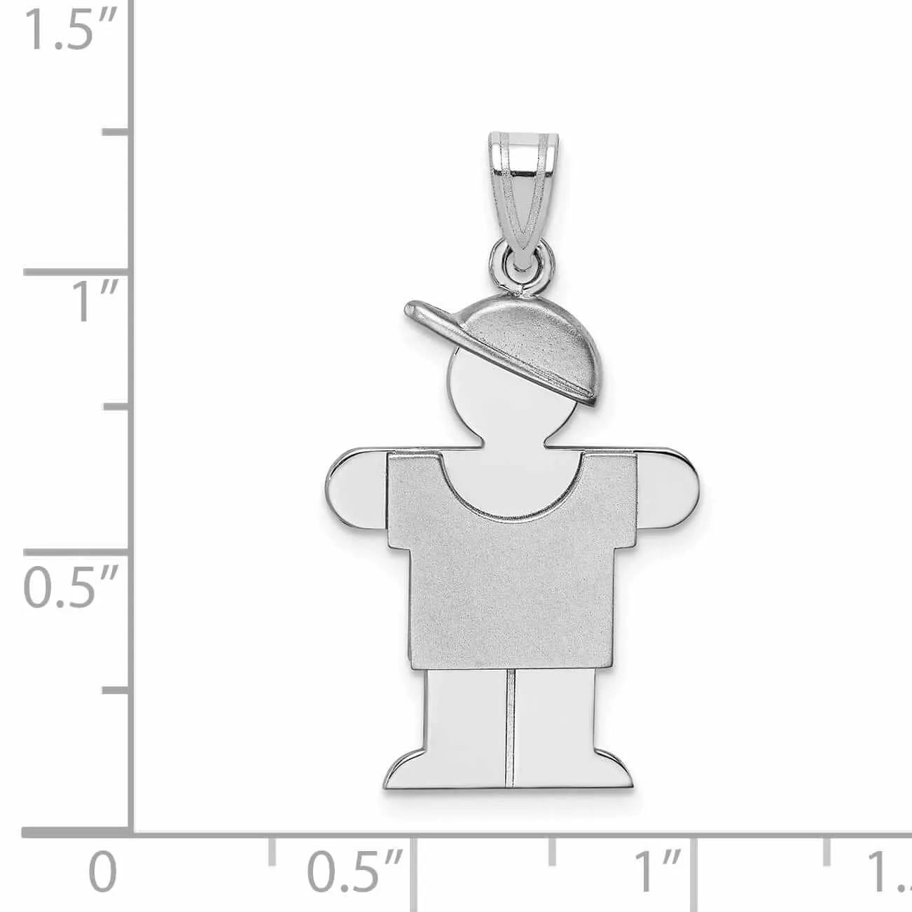 14 White Gold Solid Medium Boy With Hat Hugs Charm