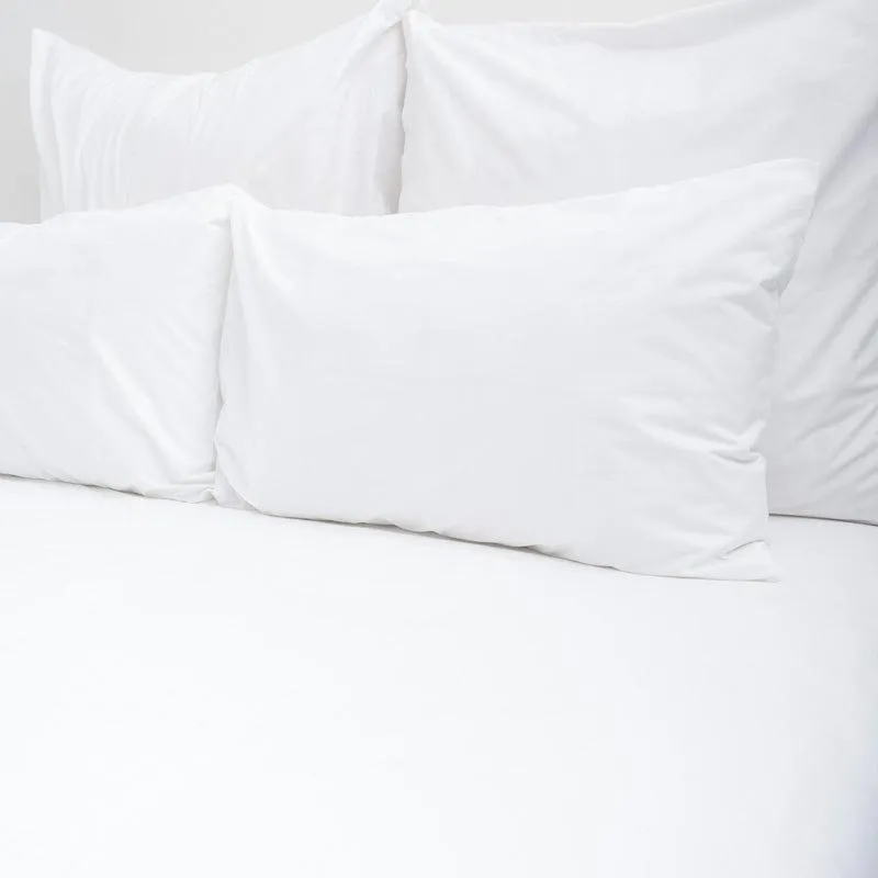 200 Thread Count 100% Cotton Percale Duvet Cover Set - White