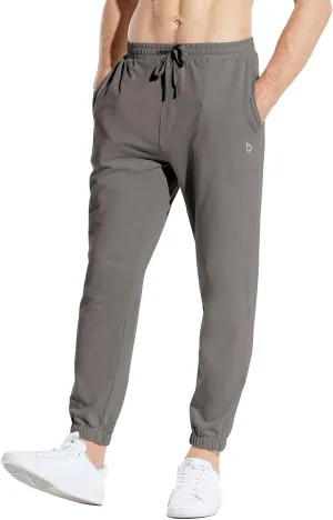 baleaf Men's 27" Cotton Sweatpants Sports Running Hiking Joggers Pants Lightweight Lounge Pocketed Pajamas 7/8 Length