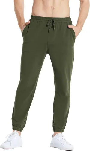 baleaf Men's 27" Cotton Sweatpants Sports Running Hiking Joggers Pants Lightweight Lounge Pocketed Pajamas 7/8 Length