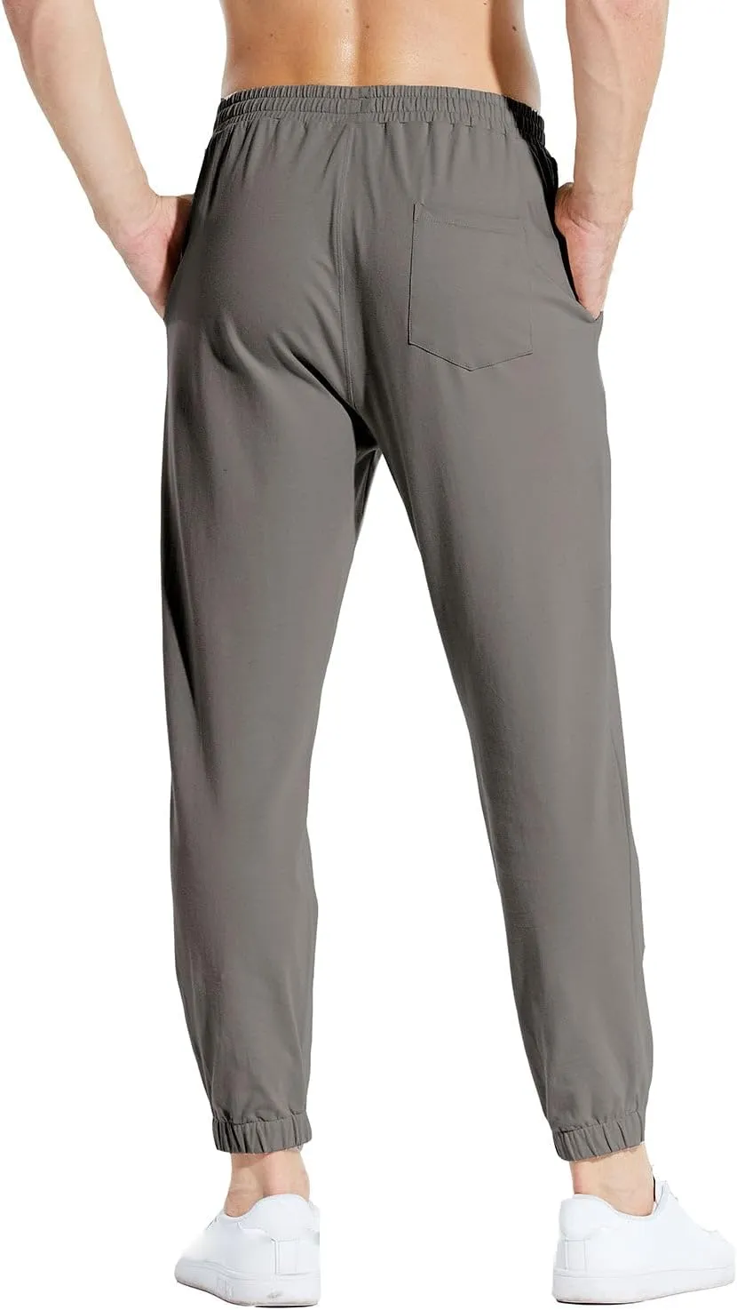 baleaf Men's 27" Cotton Sweatpants Sports Running Hiking Joggers Pants Lightweight Lounge Pocketed Pajamas 7/8 Length