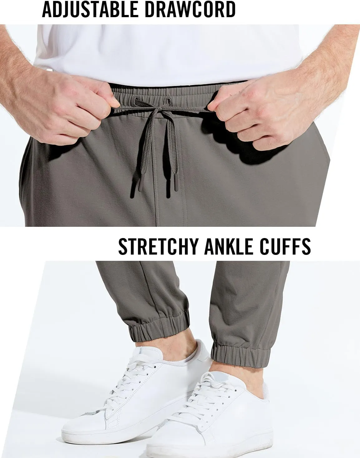 baleaf Men's 27" Cotton Sweatpants Sports Running Hiking Joggers Pants Lightweight Lounge Pocketed Pajamas 7/8 Length