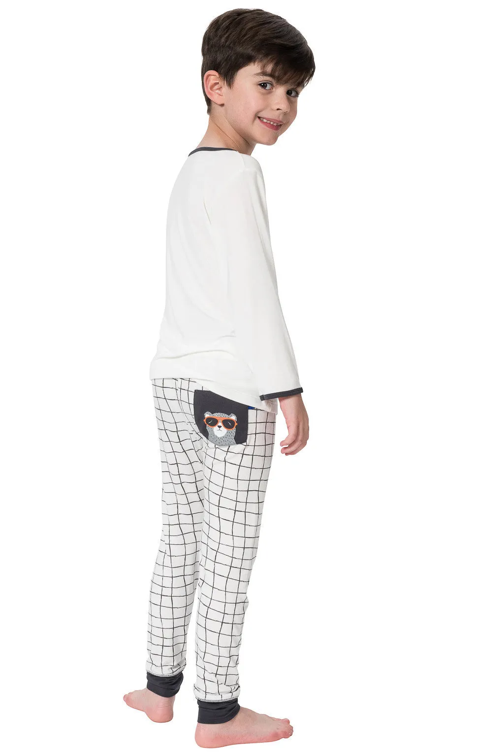 Bamboo long John Pyjamas - Harvey's unbearably cool bear