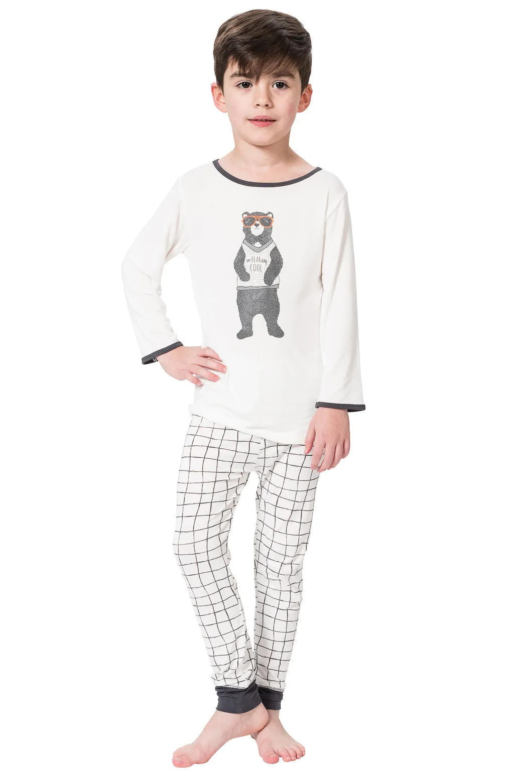 Bamboo long John Pyjamas - Harvey's unbearably cool bear