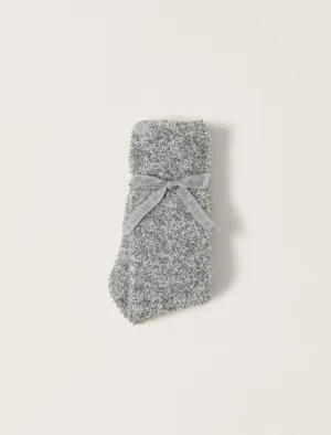Barefoot Dreams Cozychic® Heathered Socks in Moonbeam / White