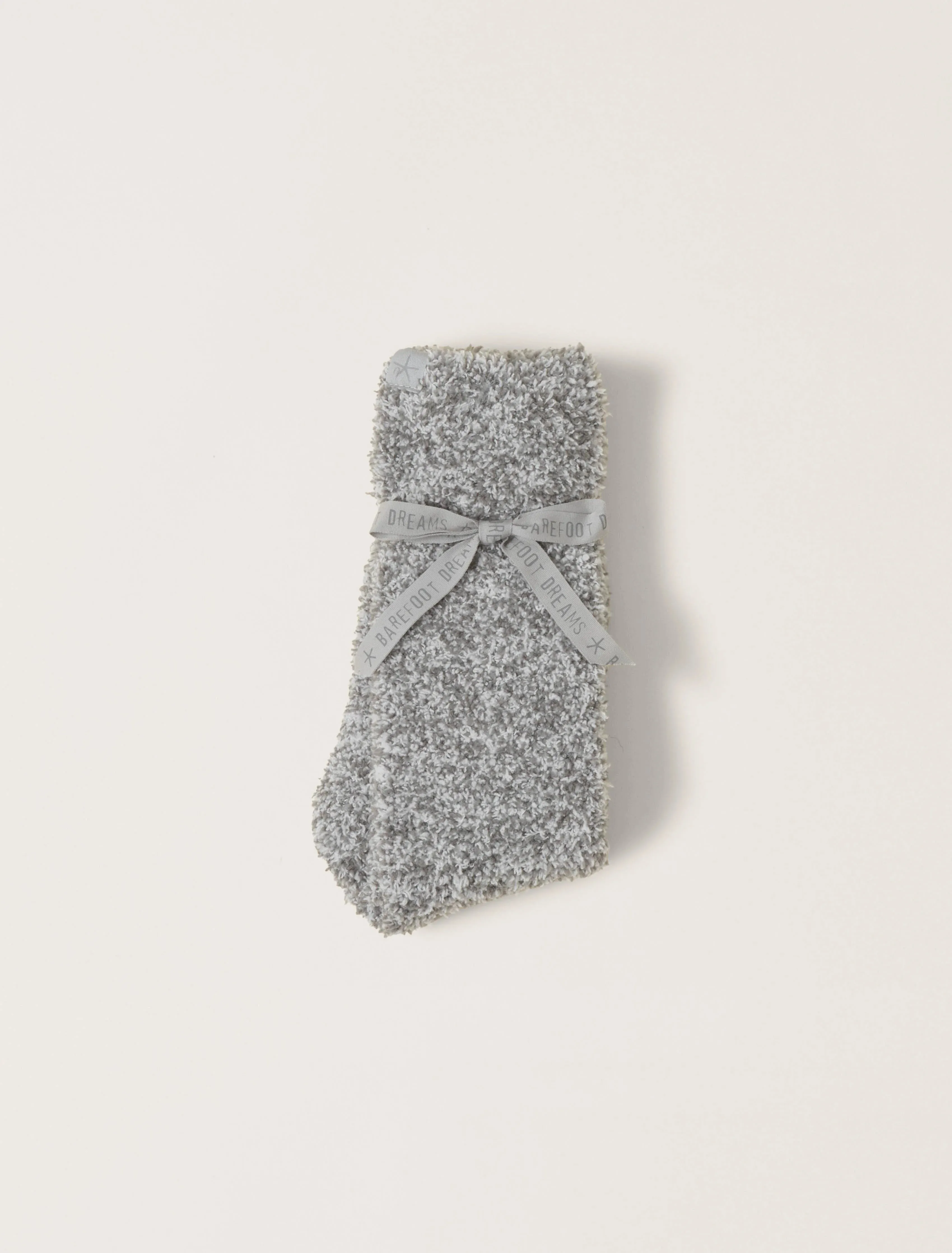 Barefoot Dreams Cozychic® Heathered Socks in Moonbeam / White