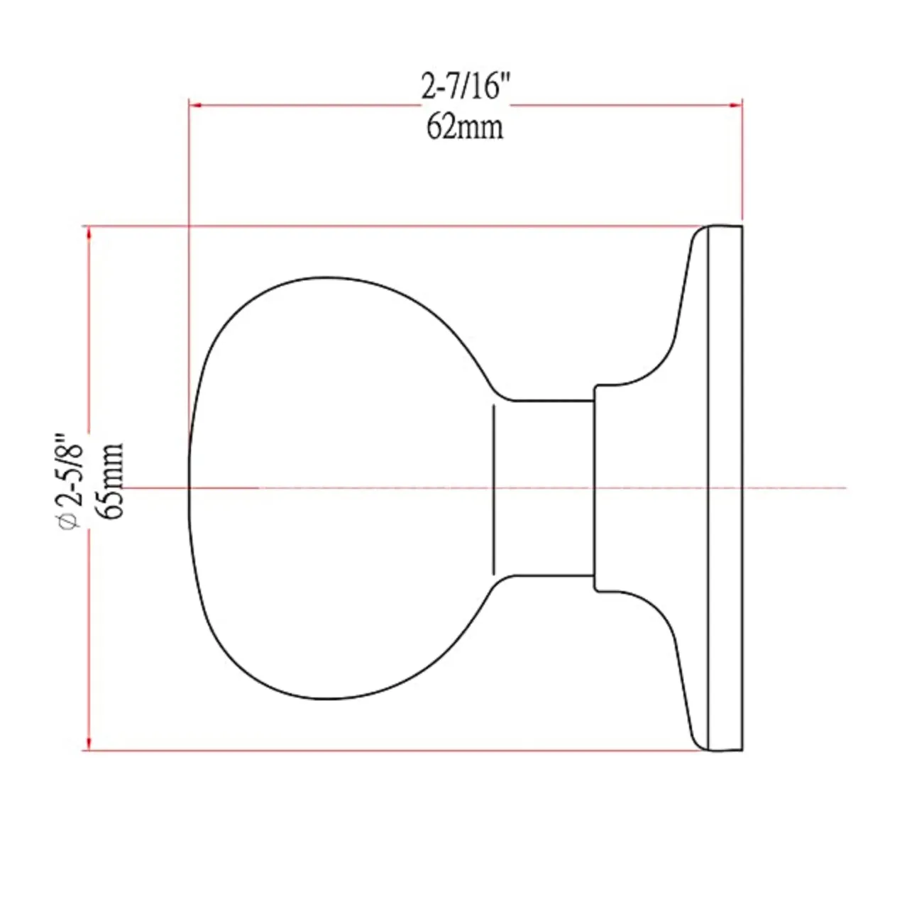 Bedford Dummy Door Knob, Matte Black