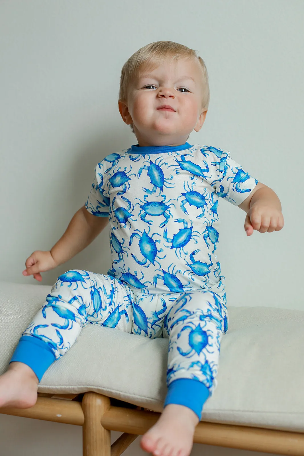 Blue Crab 2 Piece Bamboo Pajama Set