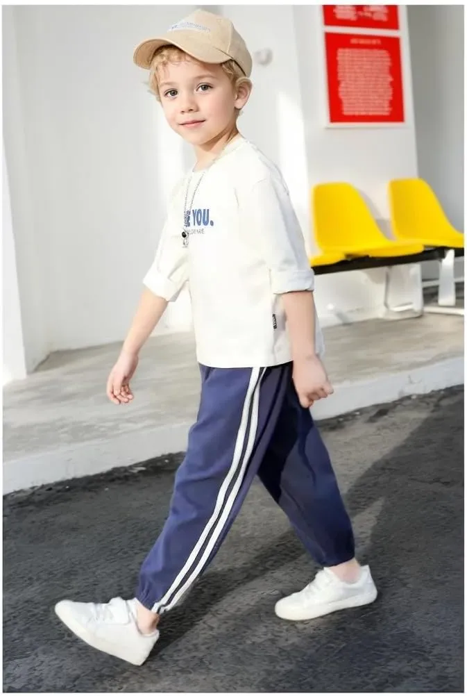 Boys Sweatpants Toddler Active Fleece Warm Fleece Pull On Pants Kids Athletic Casual Jogge Pants 3-8 Years