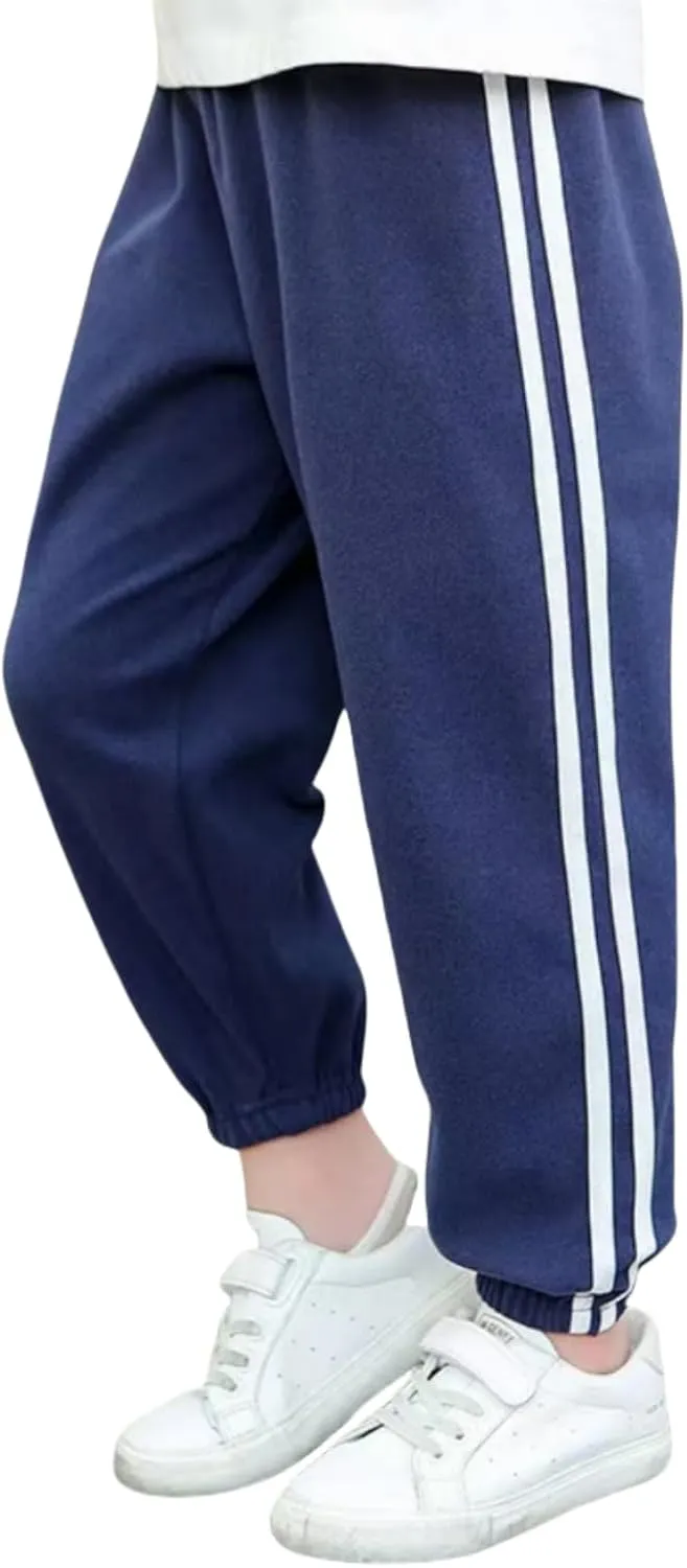 Boys Sweatpants Toddler Active Fleece Warm Fleece Pull On Pants Kids Athletic Casual Jogge Pants 3-8 Years