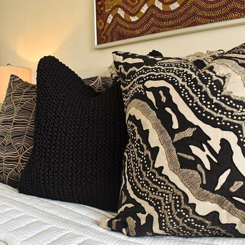 Brahmin Moth Black Lounge Cushion