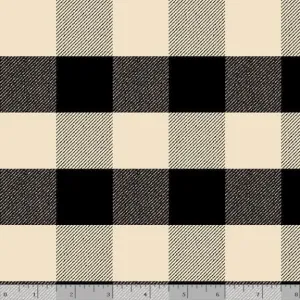 Buffalo Plaid Flannel in Cream & Black