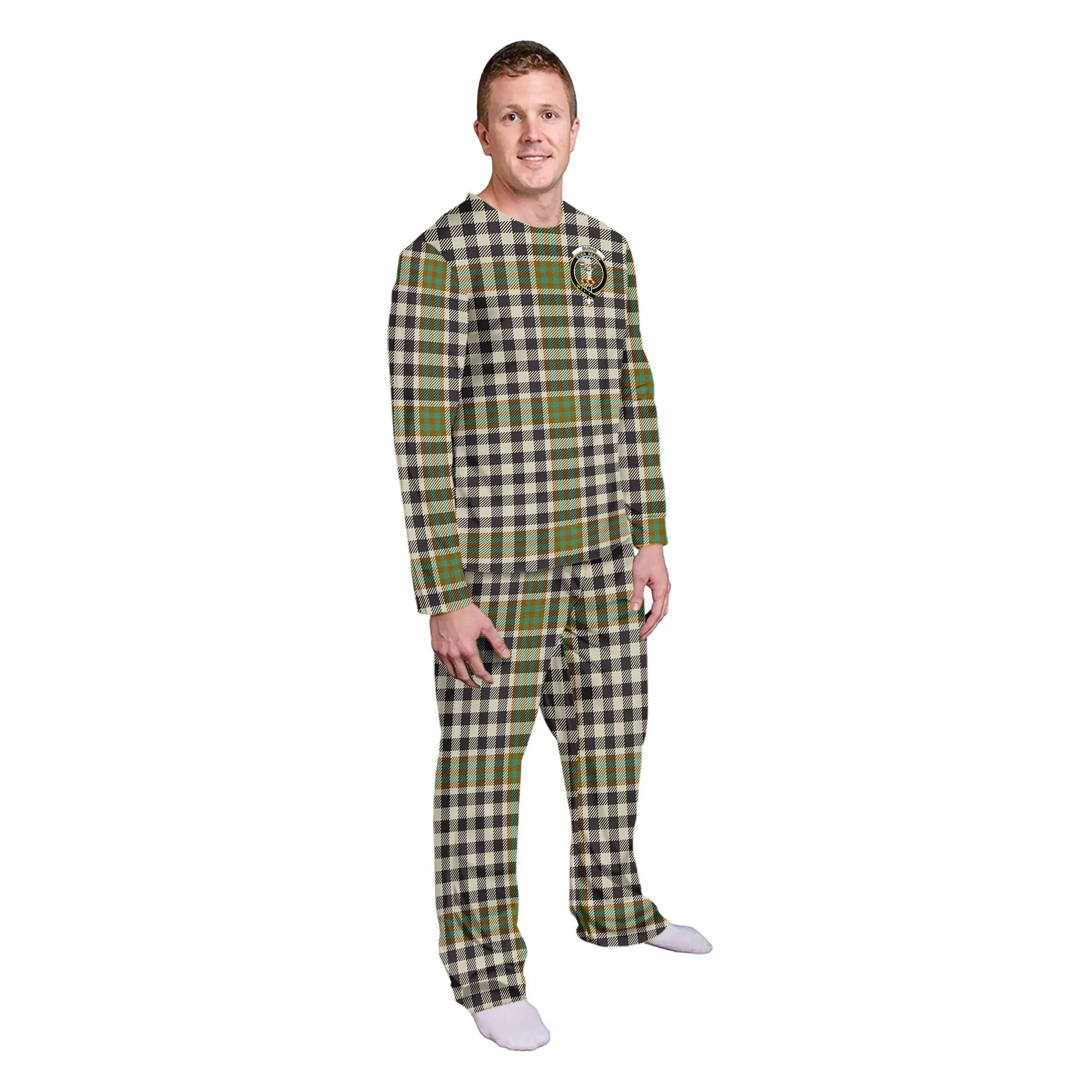 Burns Check Tartan Pajamas Family Set with Family Crest