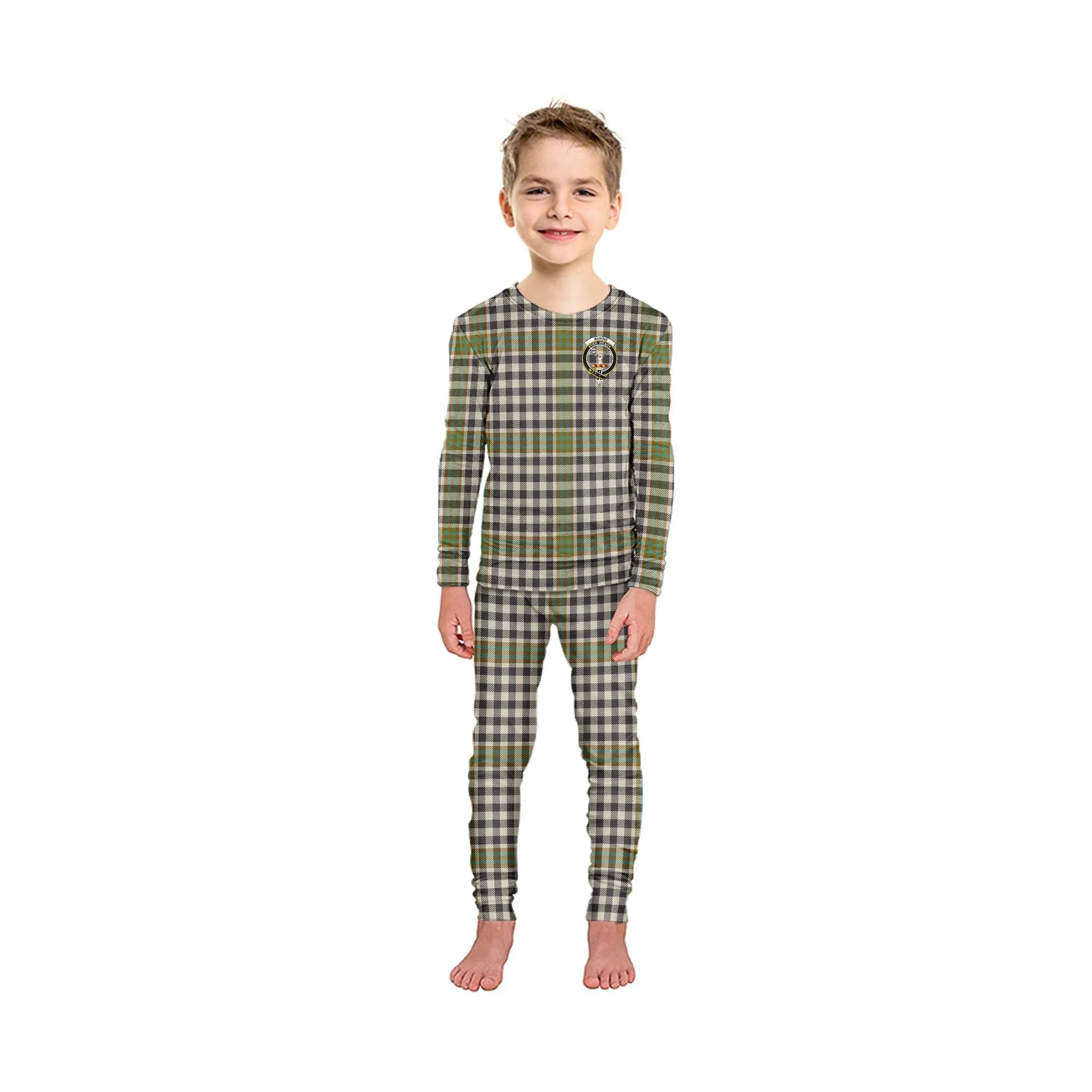 Burns Check Tartan Pajamas Family Set with Family Crest