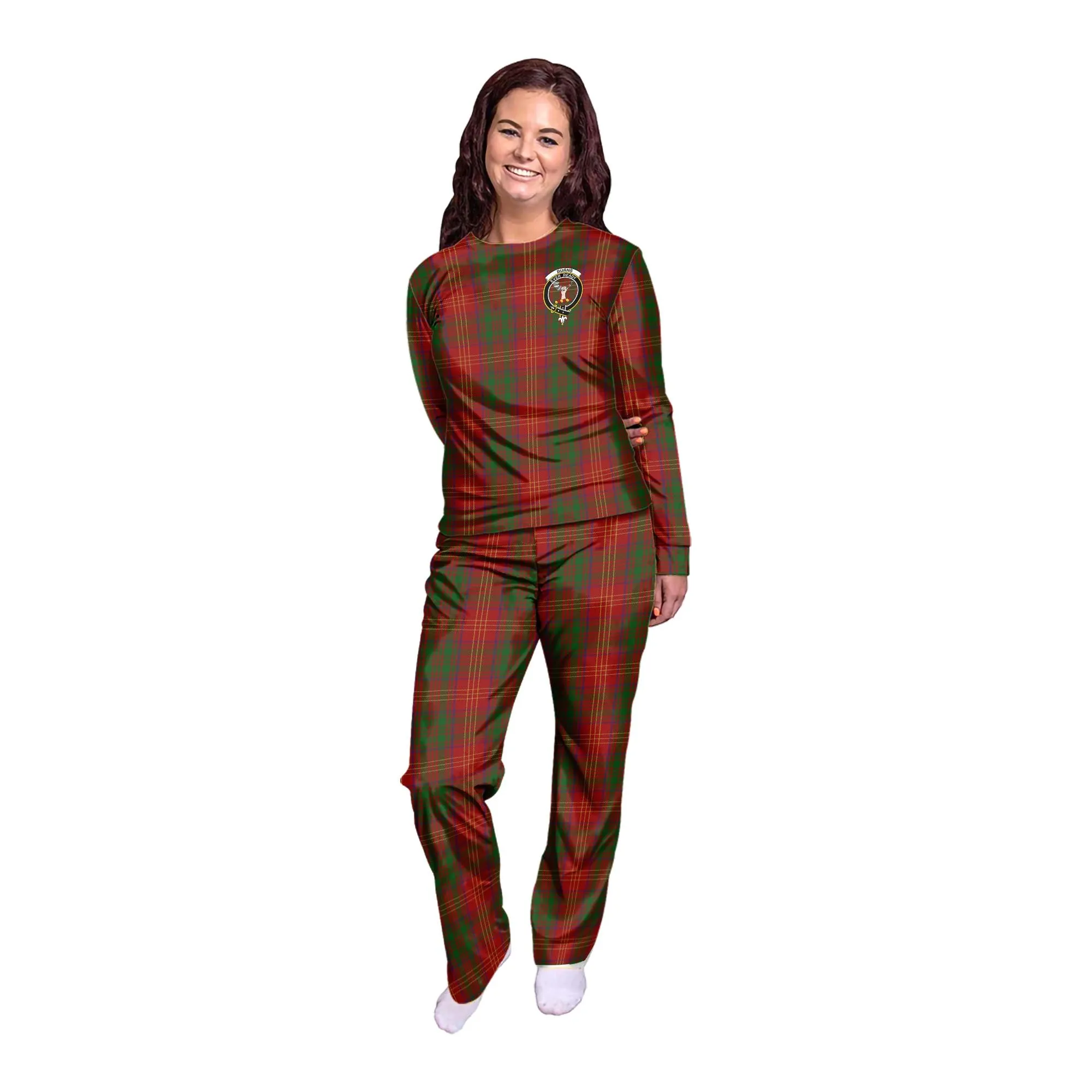 Burns Tartan Pajamas Family Set with Family Crest