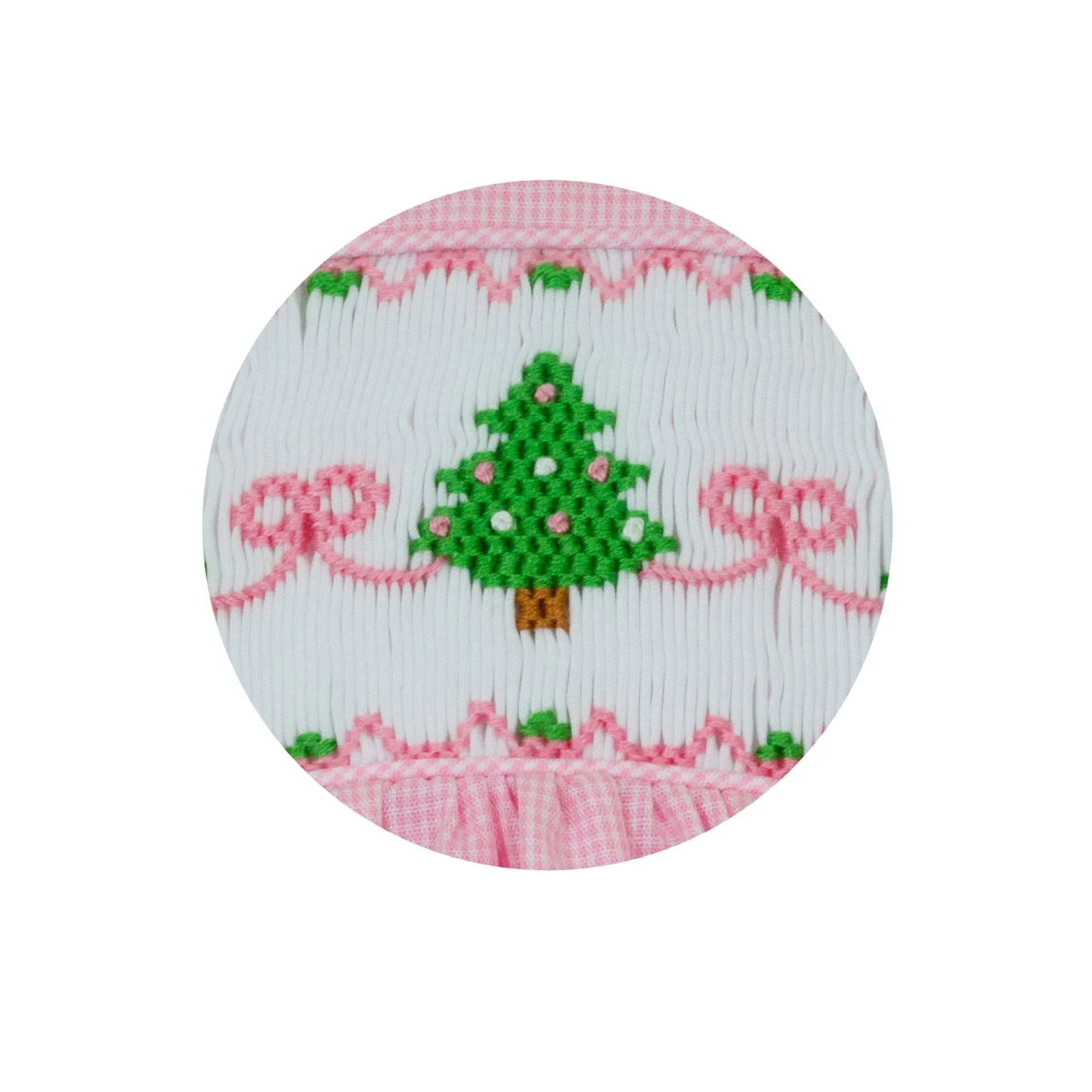 Christmas Tree Dress- Pink Microcheck