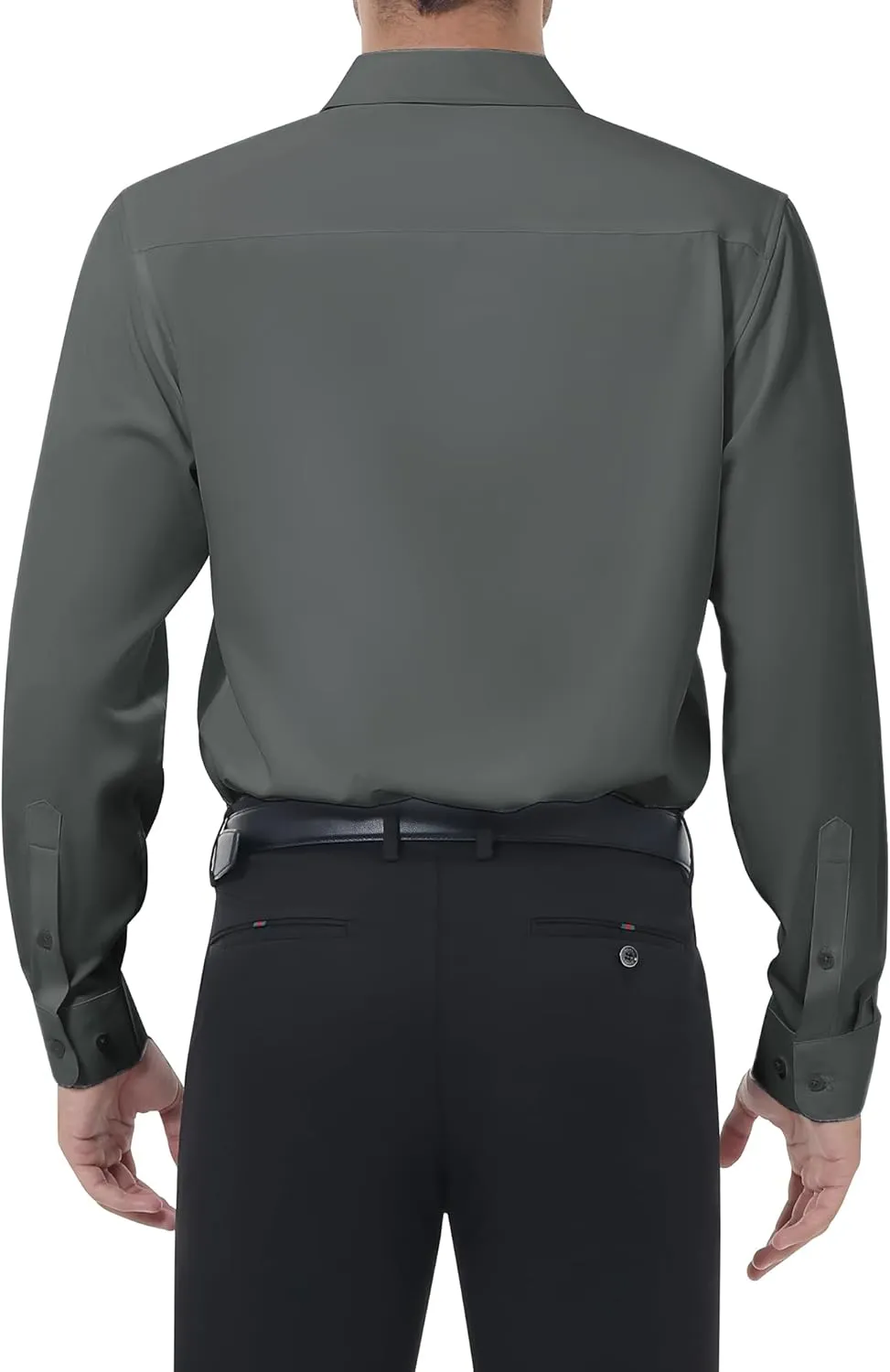 DEMEANOR Dress Shirts for Men Long Sleeve Slim Fit Button Down Formal Shirt Business Casual Collar Shirts with Pocket