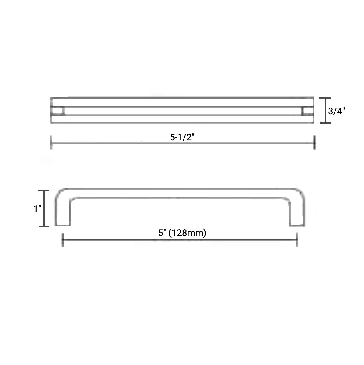 Diversa Limited Edition Matte Black 7-1/2" (192mm) Reveal Cabinet Drawer Pull - 10 PACK
