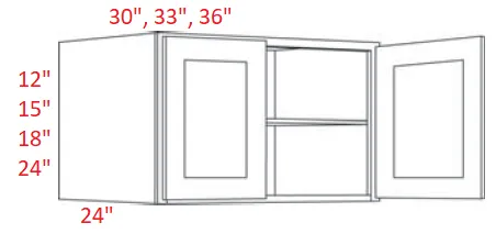 EB10-3015X24 Elegant White Assembled 30x15x24 Wall Cabinet