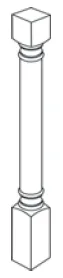 EB10-POST-P Elegant White Turnpost