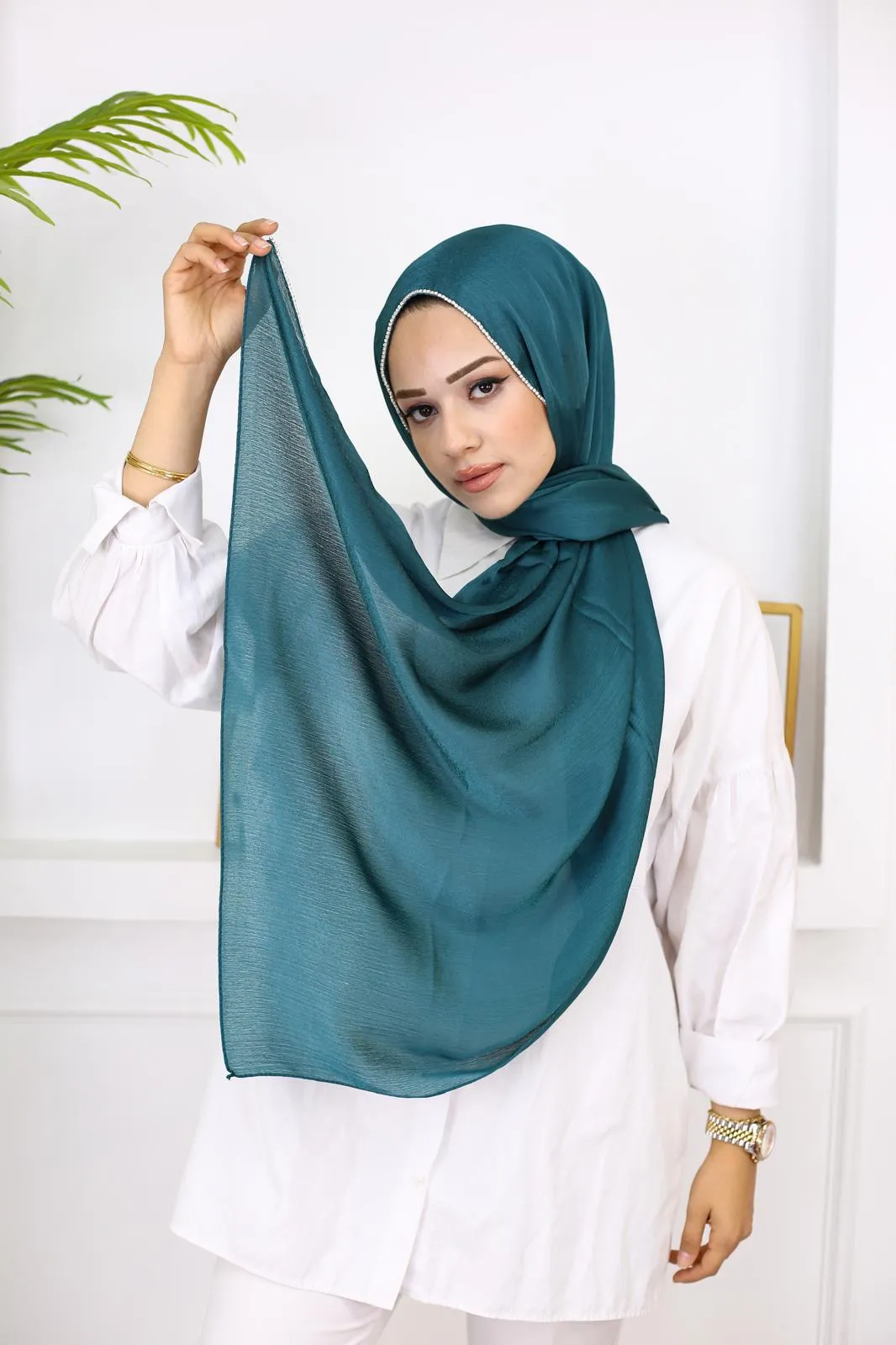 EG Silver Rhinestone Hijab
