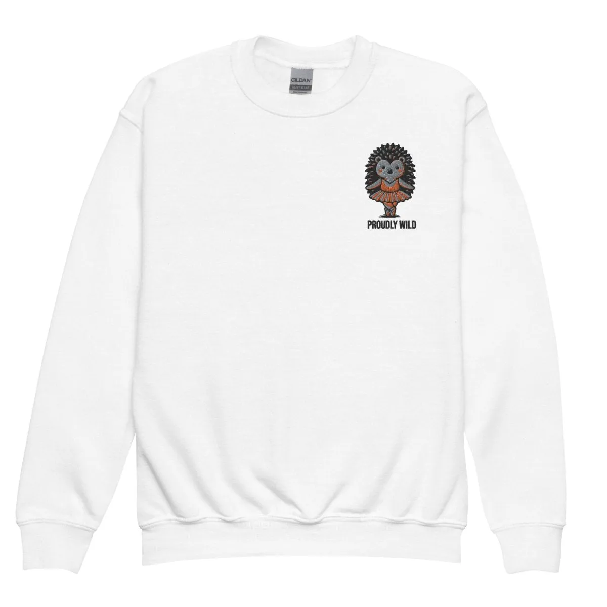 Embroidered Youth Crewneck Sweatshirt Ballerina Hedgehog