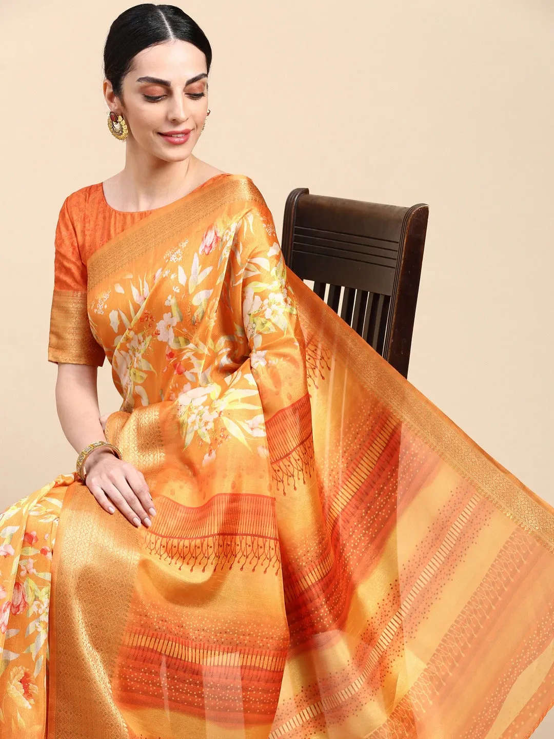 Enchanting Mustard Dola Silk Saree - Perfect for the Wedding Season