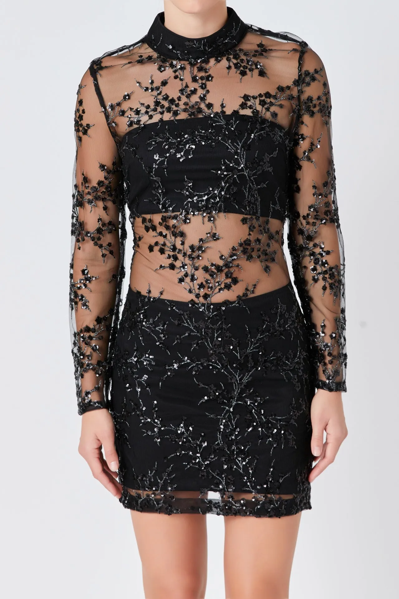 Endless Rose - Sequins Embroidered Mini Dress