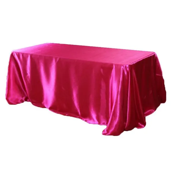 Fuchsia Satin Tablecloth