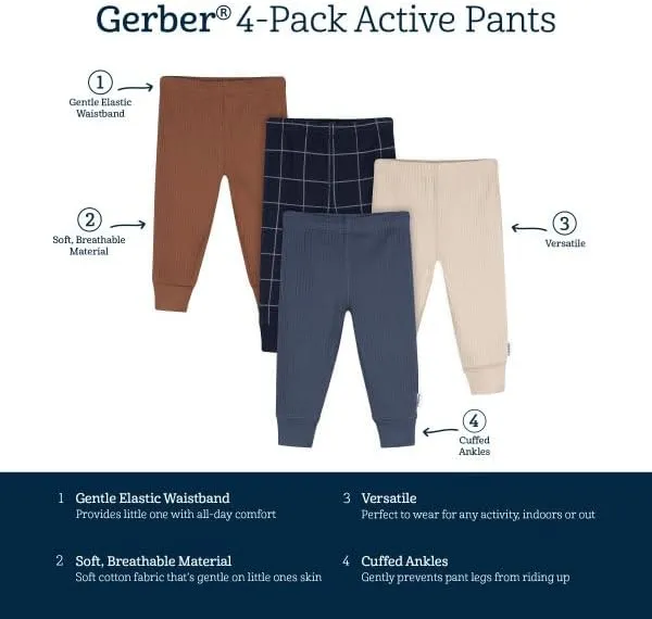 Gerber Baby Boys' Multi-Pack Pants