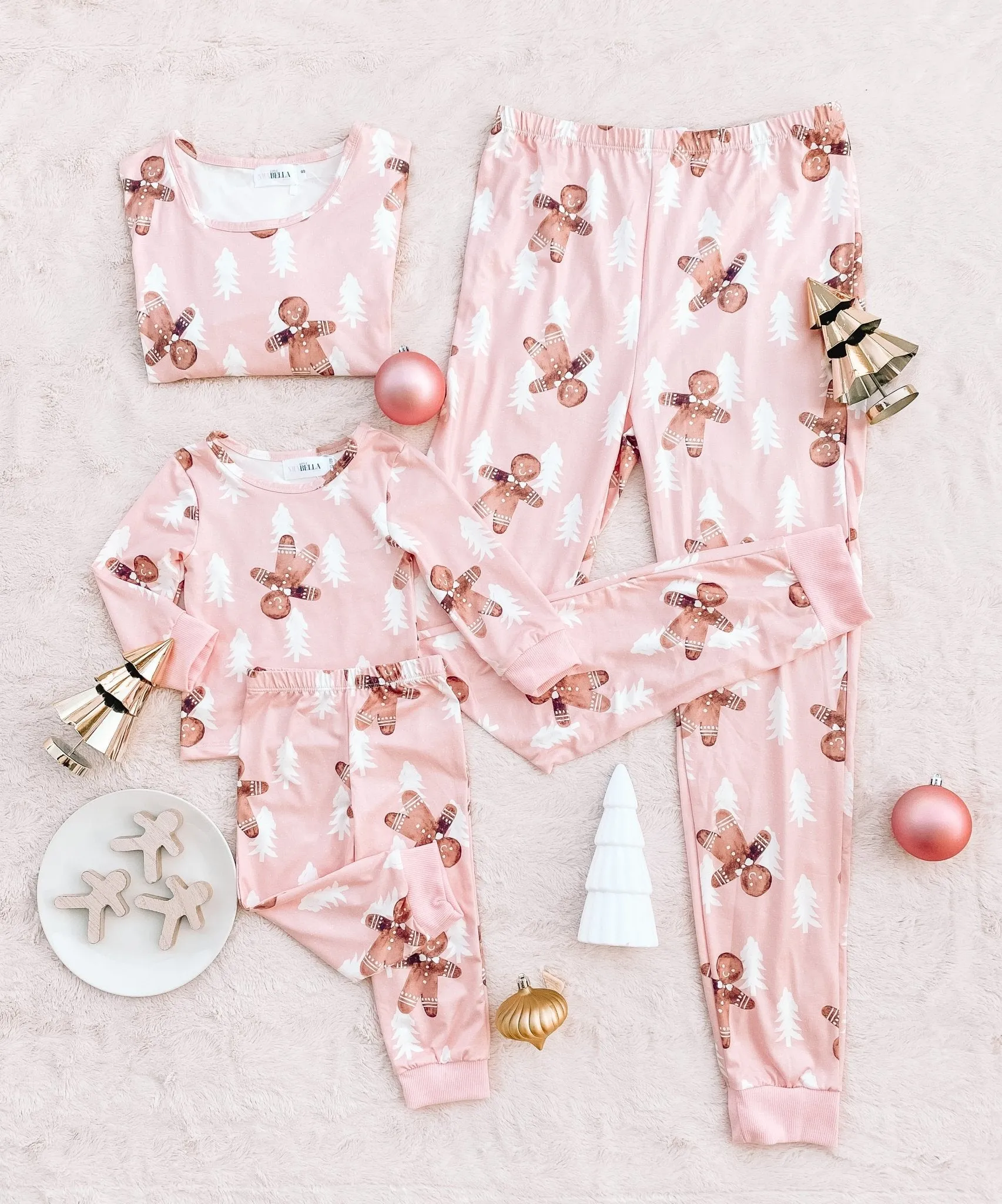 Gingerbread Man Christmas Matching Pajamas, mommy and me christmas pjs