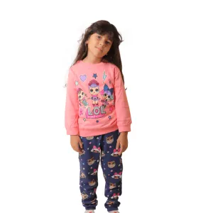 Girls Melton LOL Pajama - Pink