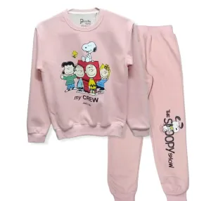 Girls Melton Pajama - Snoopy - Pink