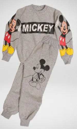 Girls Pajama Set (Sweatshirt   Pants) - Mickey (Grey)