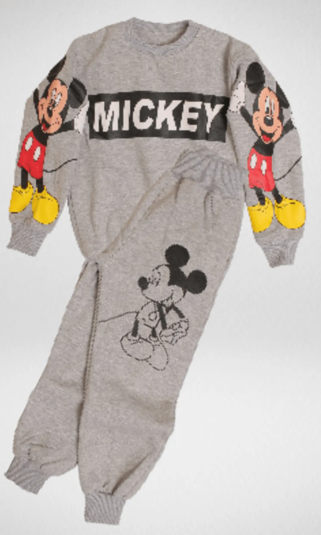 Girls Pajama Set (Sweatshirt   Pants) - Mickey (Grey)