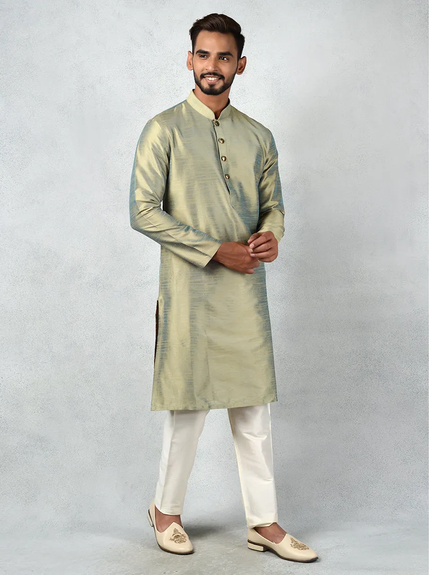 Golden Blue Kurta Set | Azania