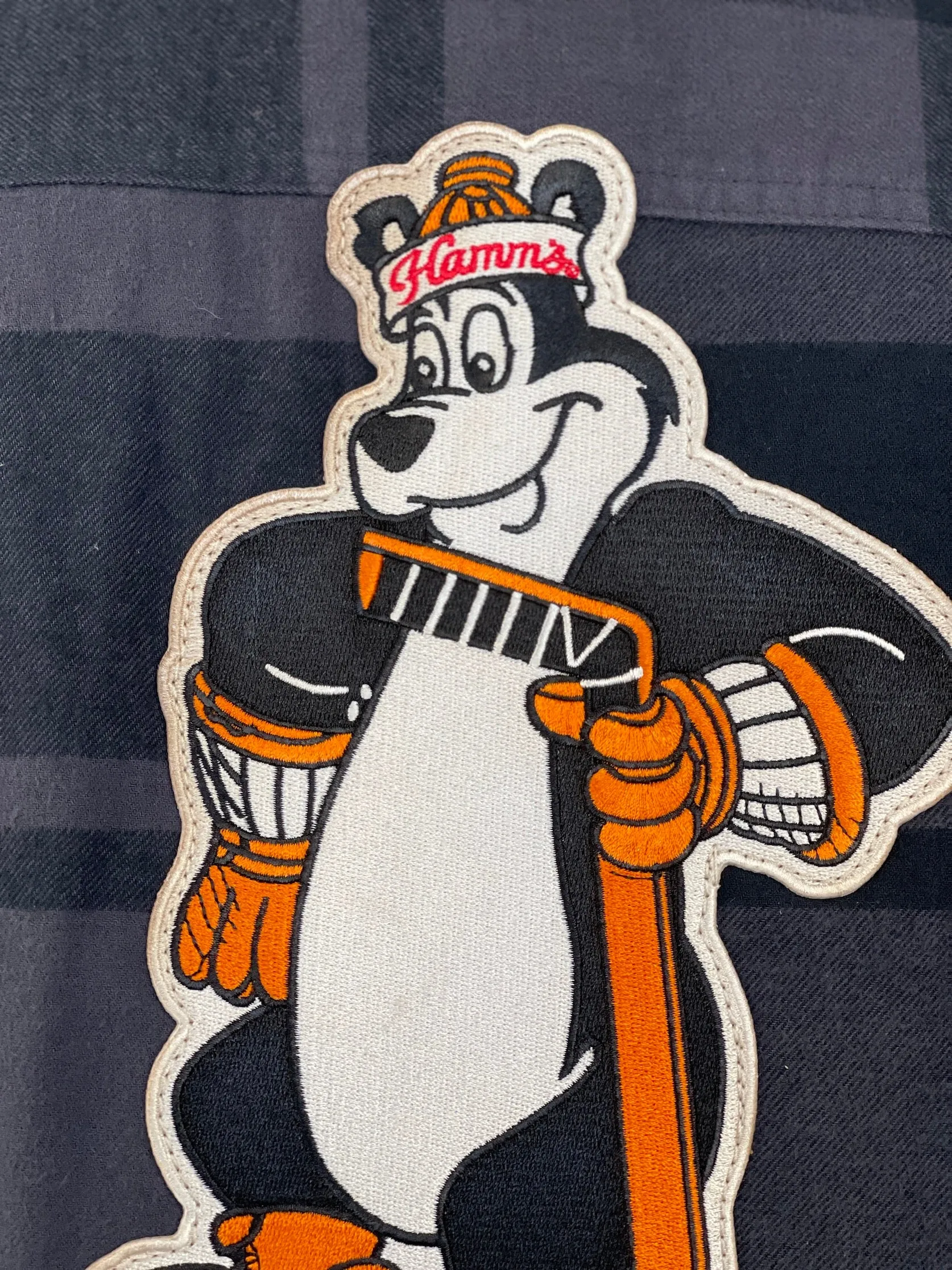 Hamm's Hockey Bear Flannel- Classic Black/ Grey Plaid
