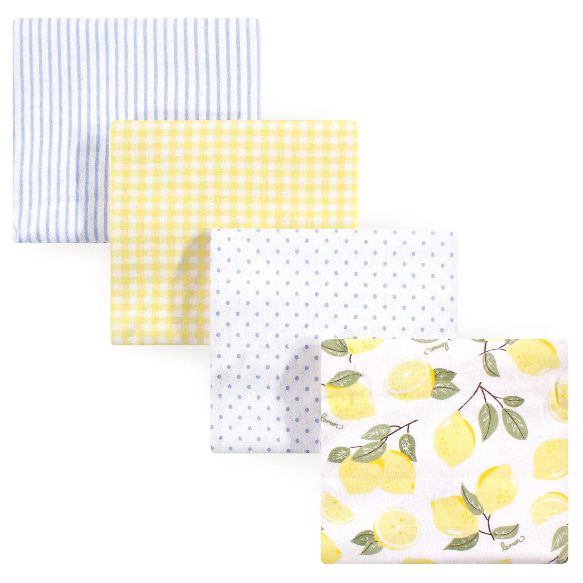 Hudson Baby Cotton Flannel Receiving Blankets, Lemons