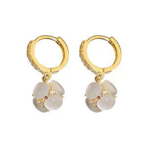 Hydrangea Crystal Flower Earrings