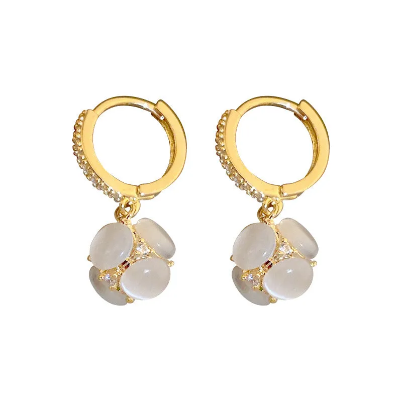Hydrangea Crystal Flower Earrings