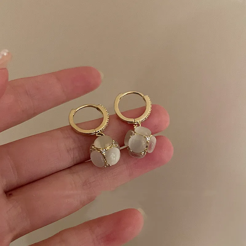 Hydrangea Crystal Flower Earrings