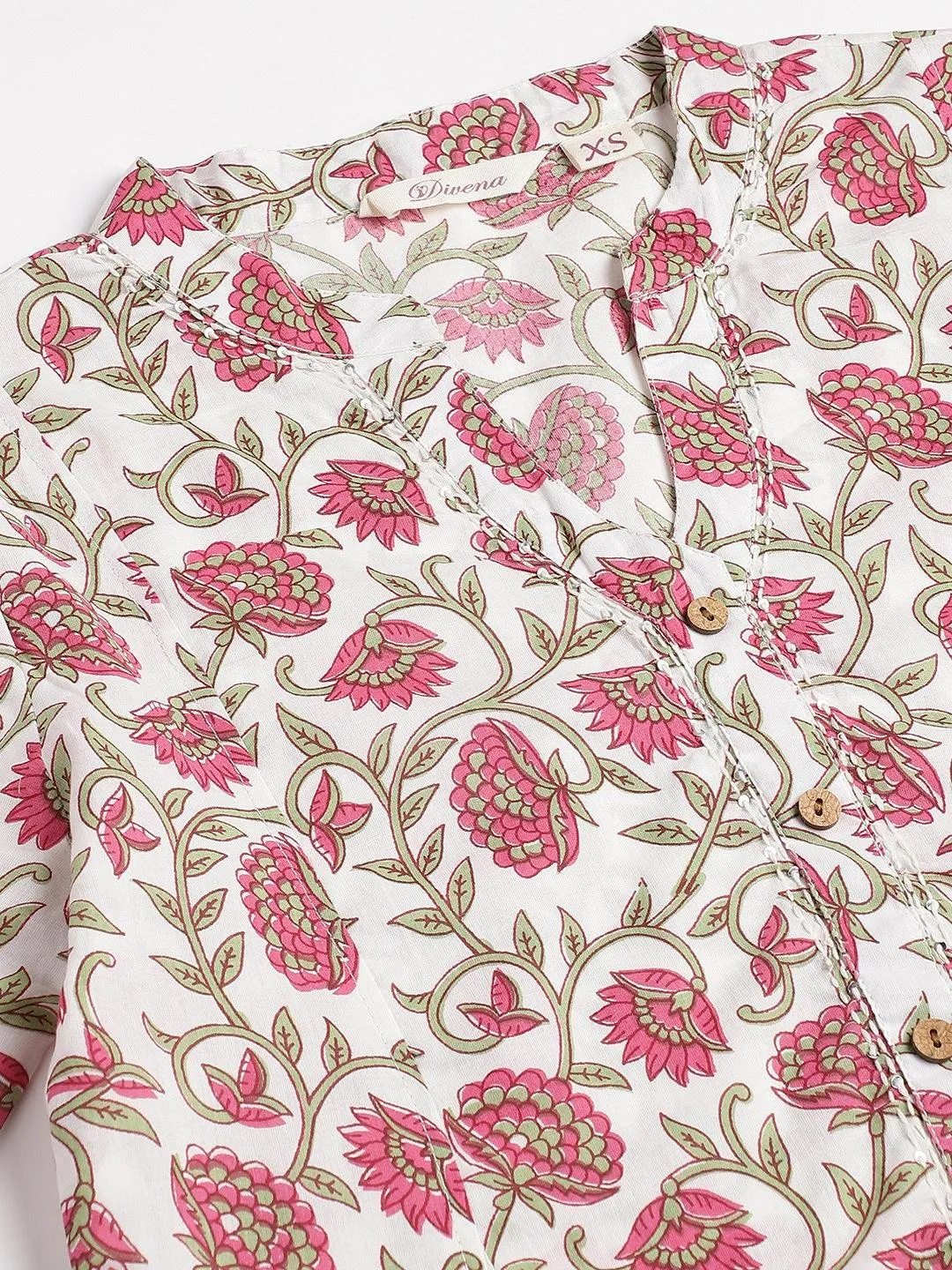 Jashvi White Floral Printed Anarkali Kurta Palazoo Sets