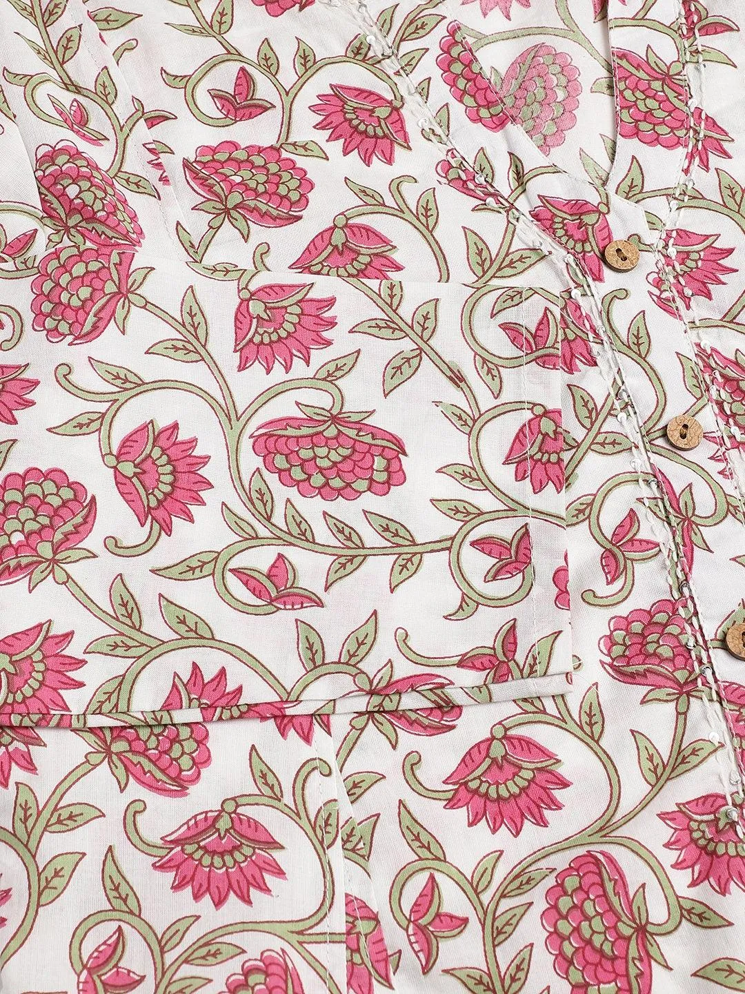 Jashvi White Floral Printed Anarkali Kurta Palazoo Sets