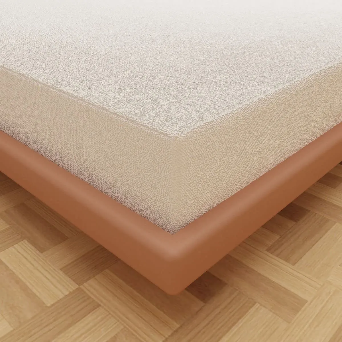 Kuber Industries Waterproof Double Bed Mattress Cover|Breathable Terry Cotton Surface & Elastic Fitted Mattress Protector,6 x 6.5 Ft. (White) (Pack of 1)