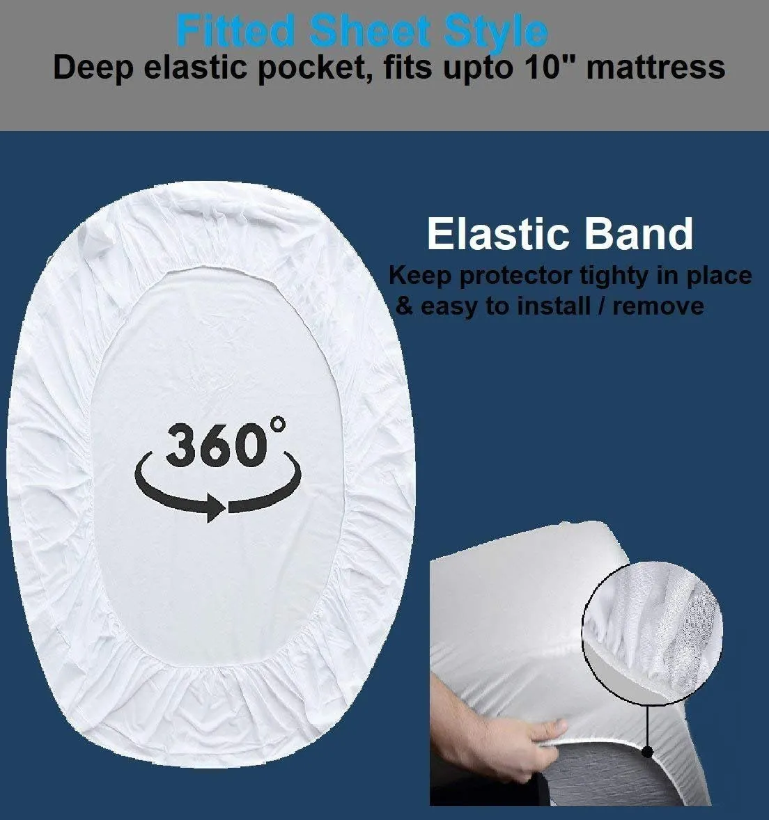 Kuber Industries Waterproof Double Bed Mattress Cover|Breathable Terry Cotton Surface & Elastic Fitted Mattress Protector,6 x 6.5 Ft. (White) (Pack of 1)