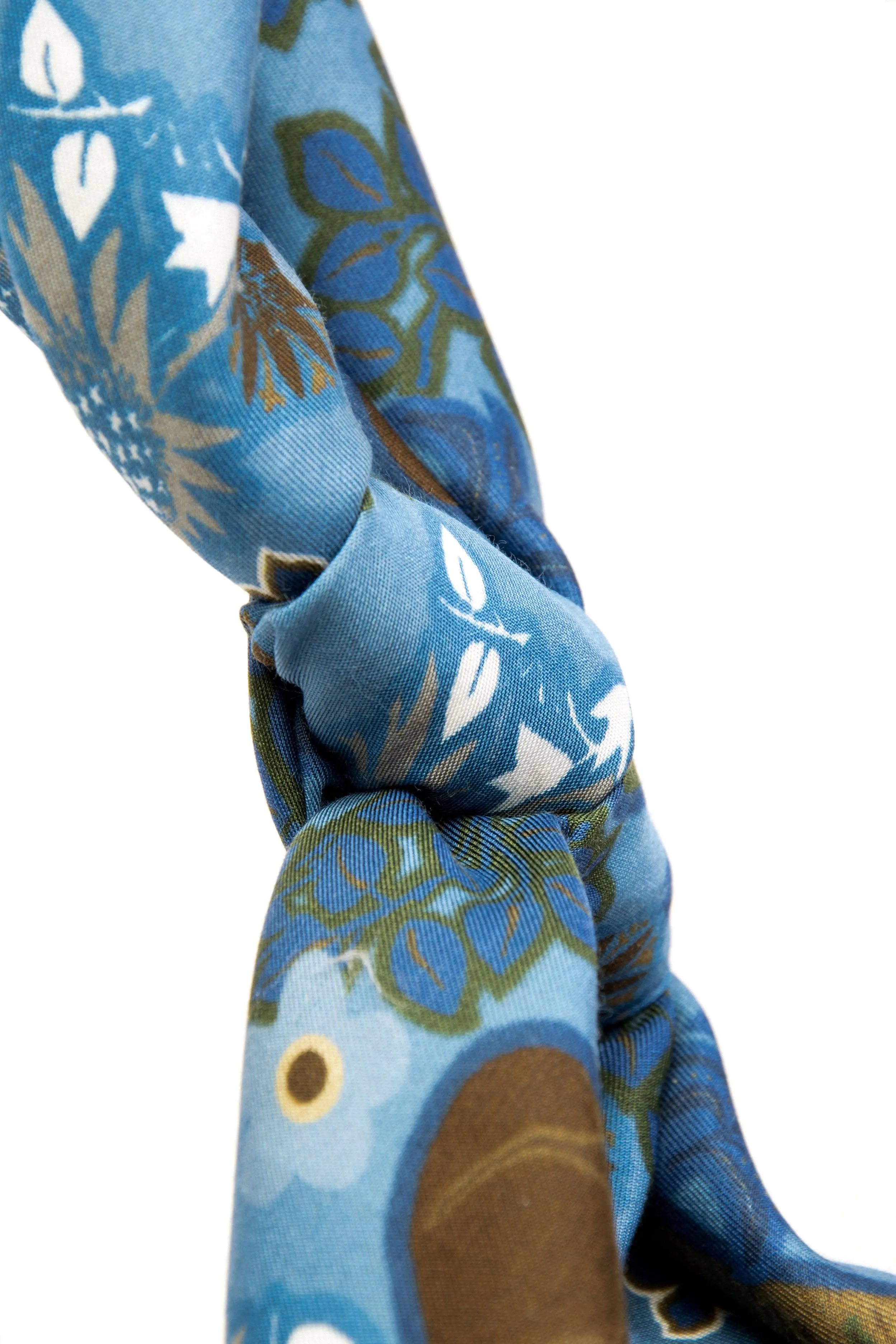 Light Blue Ultra Soft Silk & Cotton Leaves scarf 60