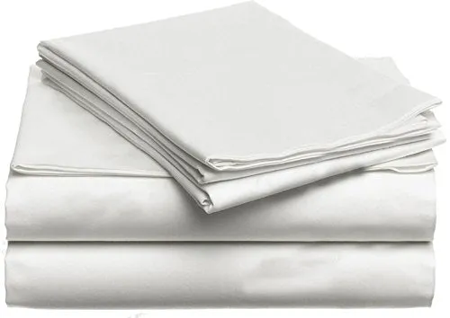 LINENWALAS Cotton Plain Bedsheet with 2 Pillow Cover, Softest and Breathable Bedsheet, 100% Cotton Hotel Quality Pillowcovers in Solid Off White - 72" x 108"